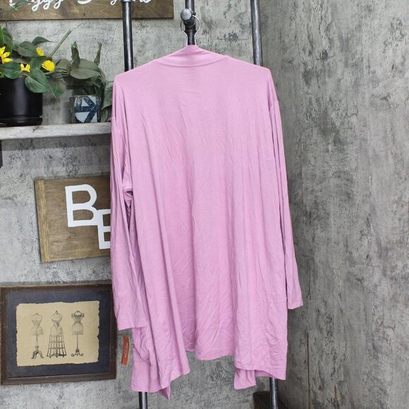 NWT State Of Day Womens Knit Open Front Lounge Cardigan Mauve Orchid Purple 2XL - Picture 3 of 5